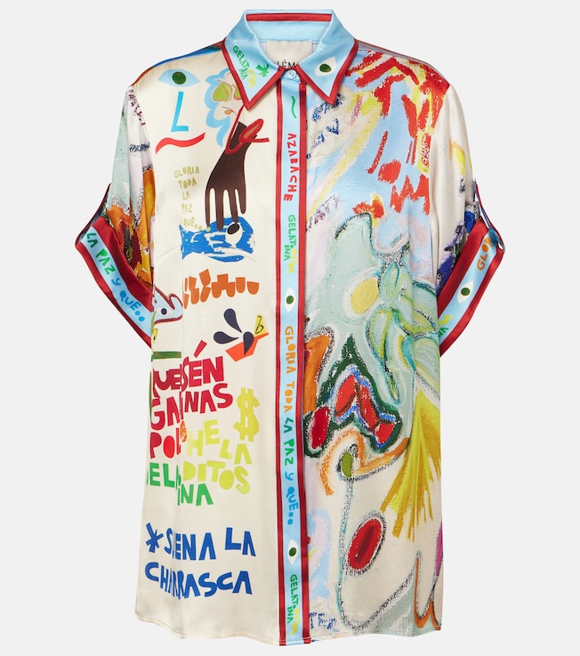 La Charrasca printed silk satin shirt | Alémais