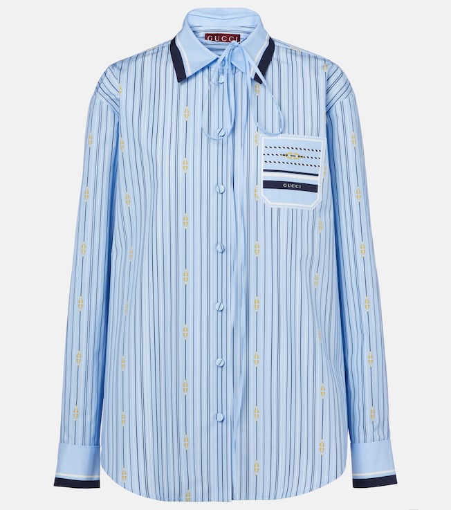 Horsebit striped cotton shirt | Gucci