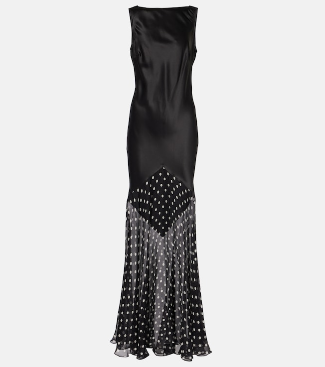 Draped polka-dot satin gown | Nina Ricci