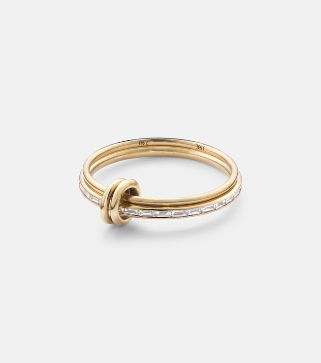 Callisto 18kt gold linked rings with white diamonds | Spinelli Kilcollin