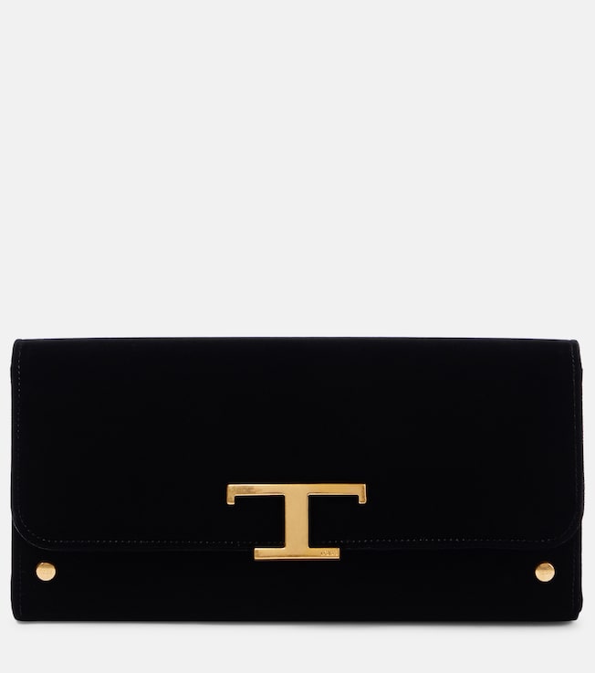 T Timeless Small velvet wallet on chain | Tod's
