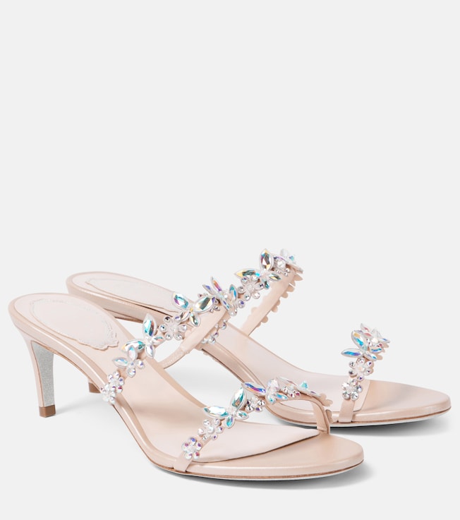 Eden Slider 60 embellished satin sandals | Rene Caovilla