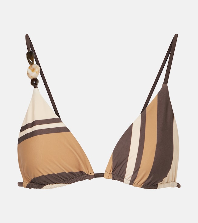 Mahogany striped bikini top | SIR