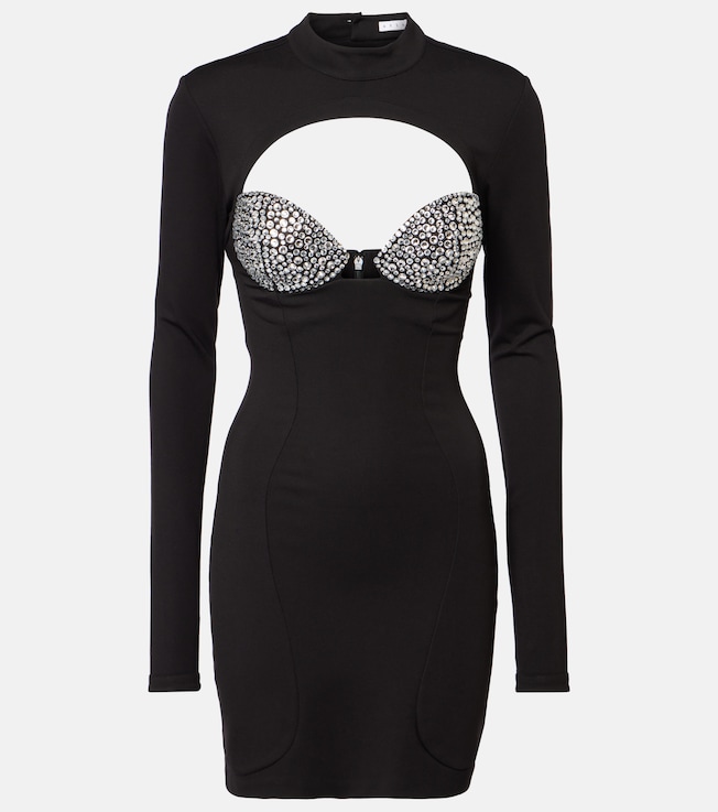 Embellished cutout ponte jersey minidress | Area