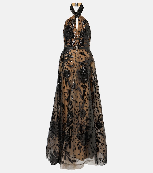 Sequined halterneck gown | Elie Saab