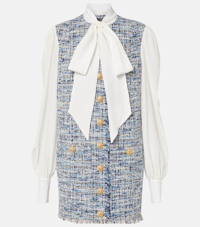 Cotton-blend tweed minidress | Balmain