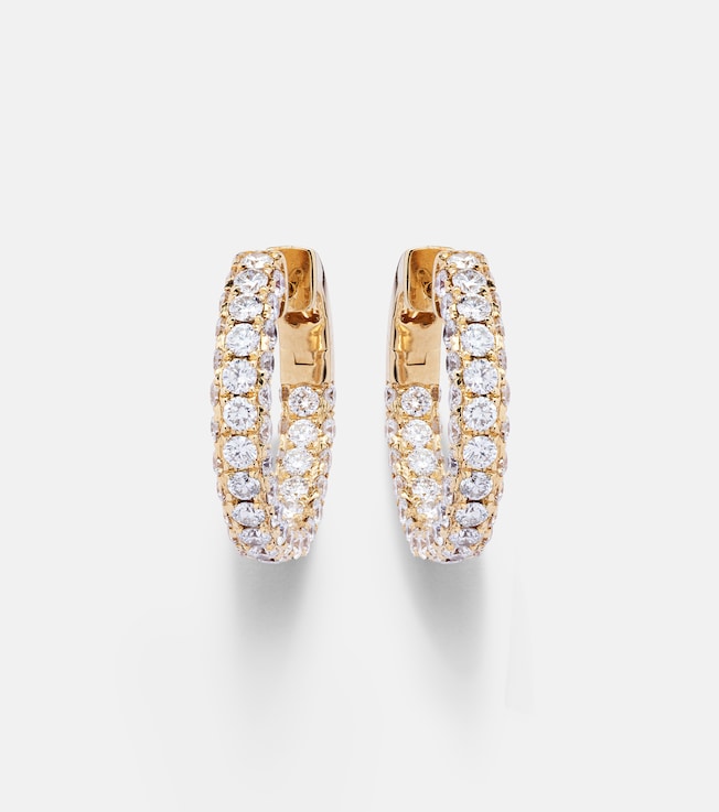 18kt gold hoop earrings with diamonds | Shay Jewelry