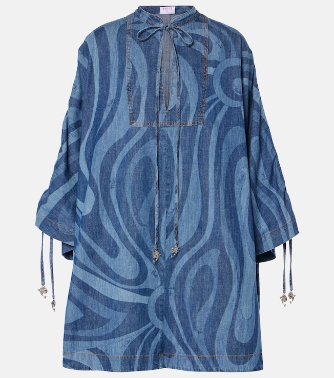 Marmo-print denim kaftan | Pucci