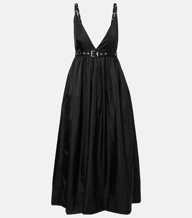 Belted duchesse midi dress | Ganni