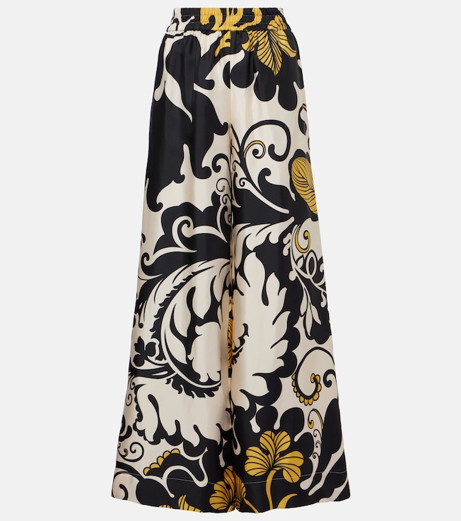 Printed silk twill palazzo pants | La DoubleJ
