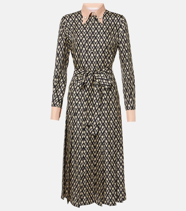 Toute La V silk twill shirt dress | Valentino