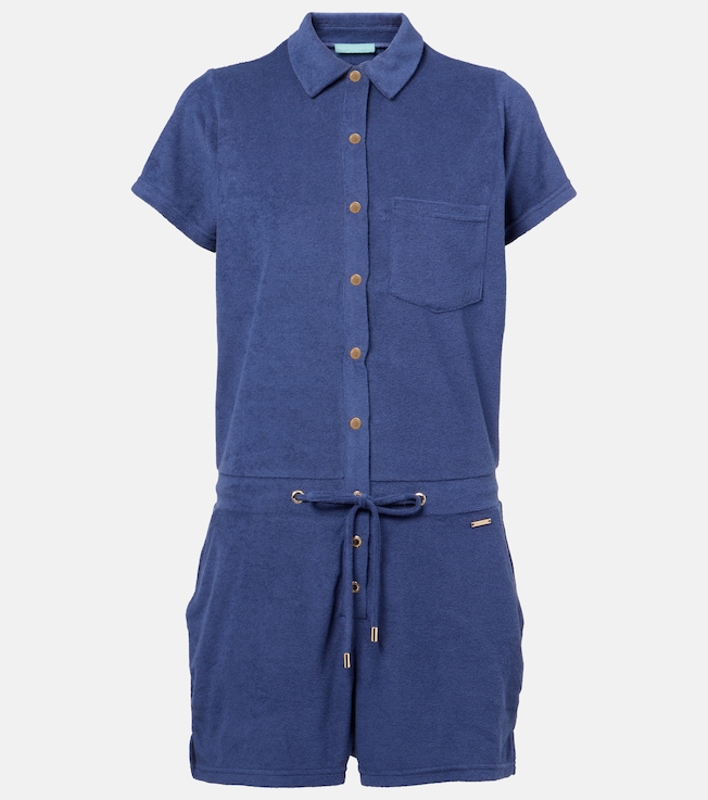 Border cotton-blend playsuit | Melissa Odabash