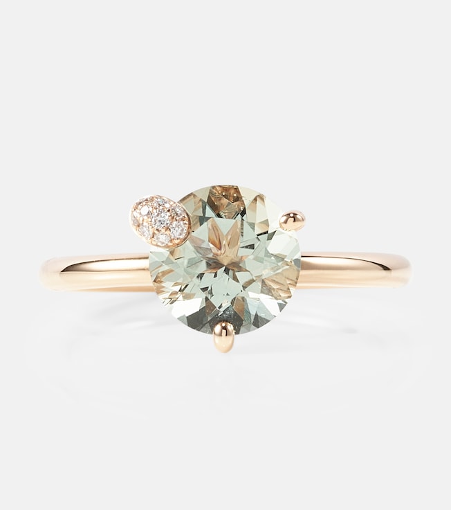 18kt rose gold ring with prasiolite and diamonds  | Bucherer Fine Jewellery