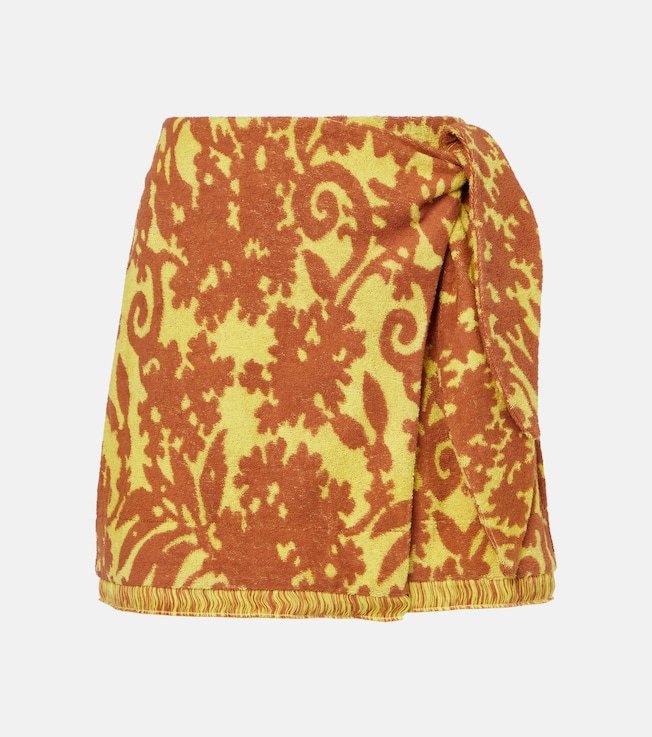 Amarillo printed cotton-blend wrap skirt | Alémais
