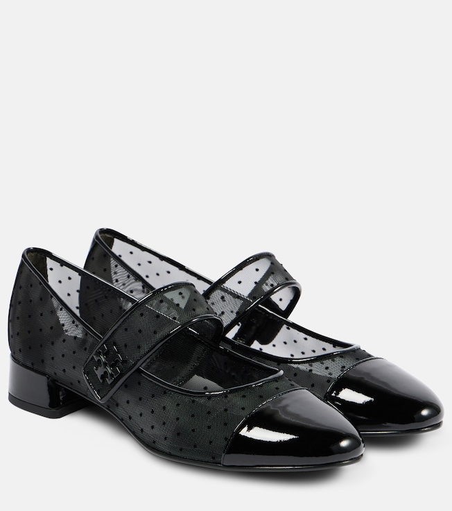 Leather-trimmed Mary Jane pumps | Tory Burch