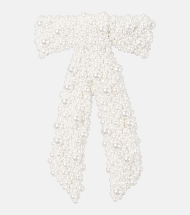 Donna faux-pearl bow barrette | Jennifer Behr