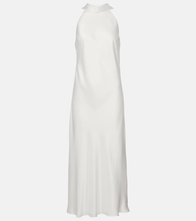 Bridal Sienna satin midi dress | Galvan