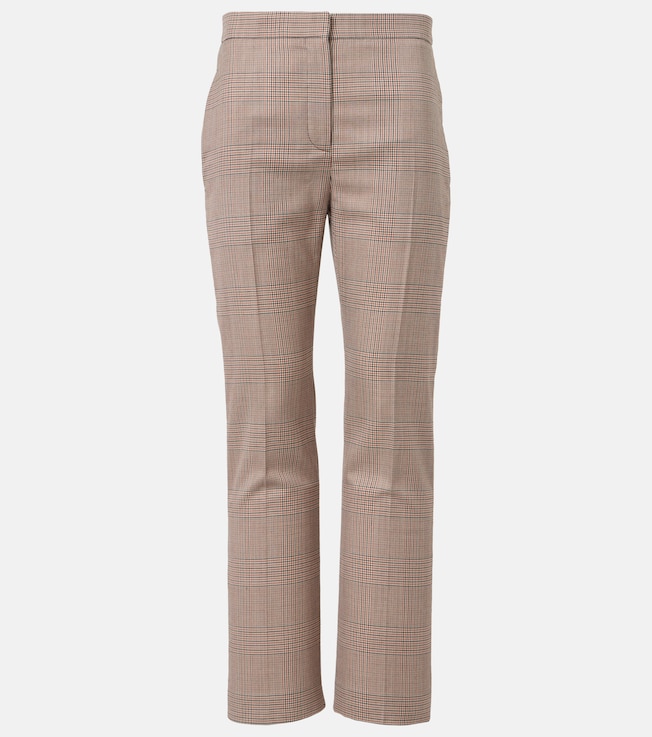 Kickback checked wool flared pants | McQueen