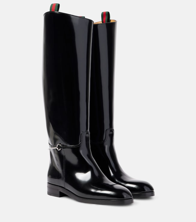 Polished leather knee-high boots | Gucci