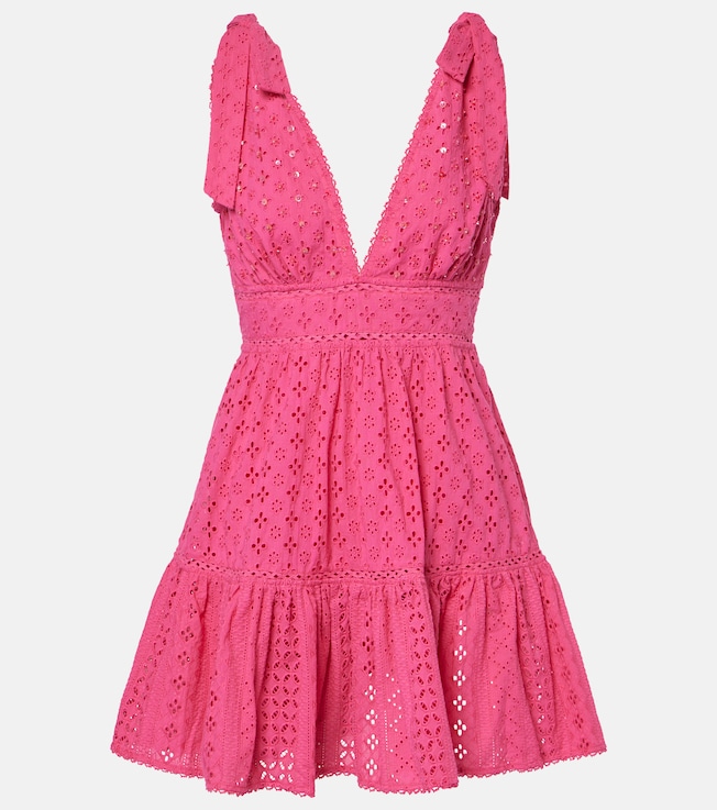 Cara broderie anglaise cotton minidress | Poupette St Barth