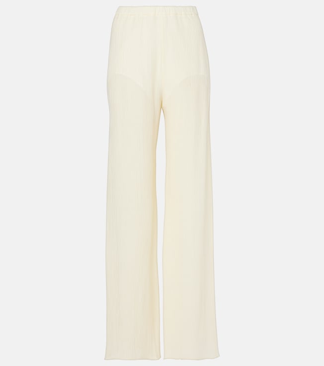 Zoagli cotton and silk-blend straight pants | Taller Marmo