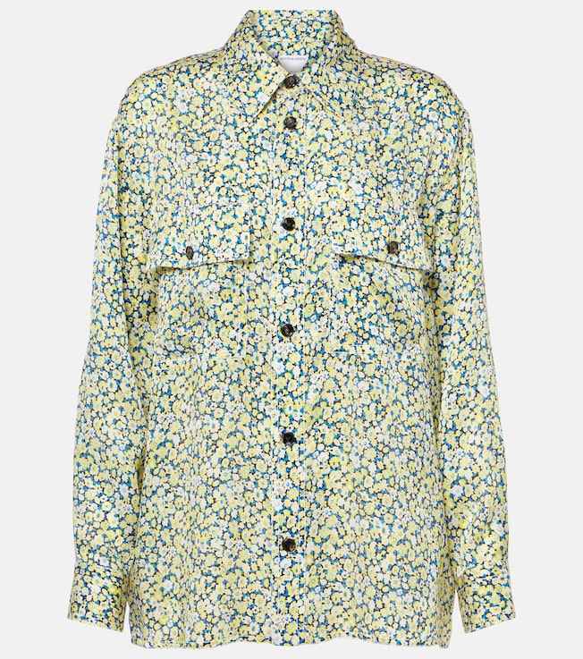 Daisy floral silk charmeuse shirt | Bottega Veneta