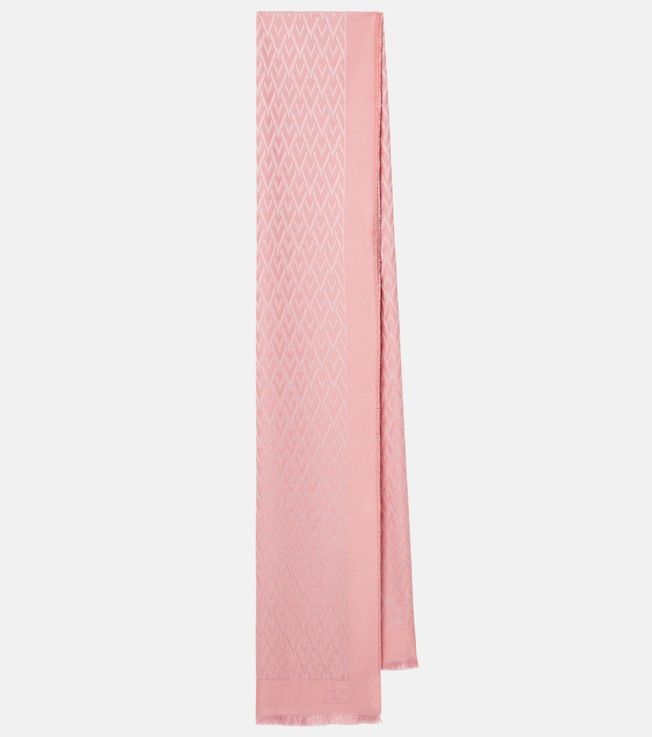 Toute La V silk and wool scarf | Valentino