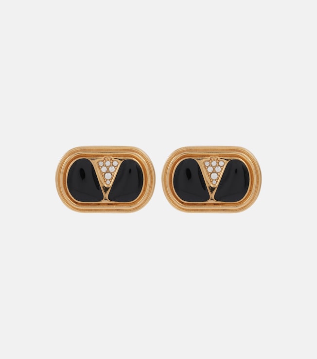 Ovalette embellished earrings | Valentino