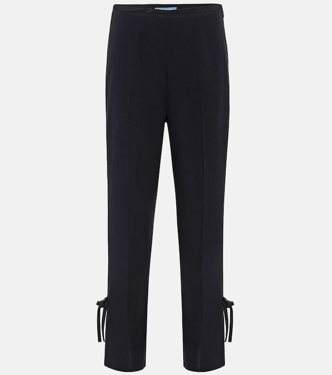 High-rise crêpe pants | Prada