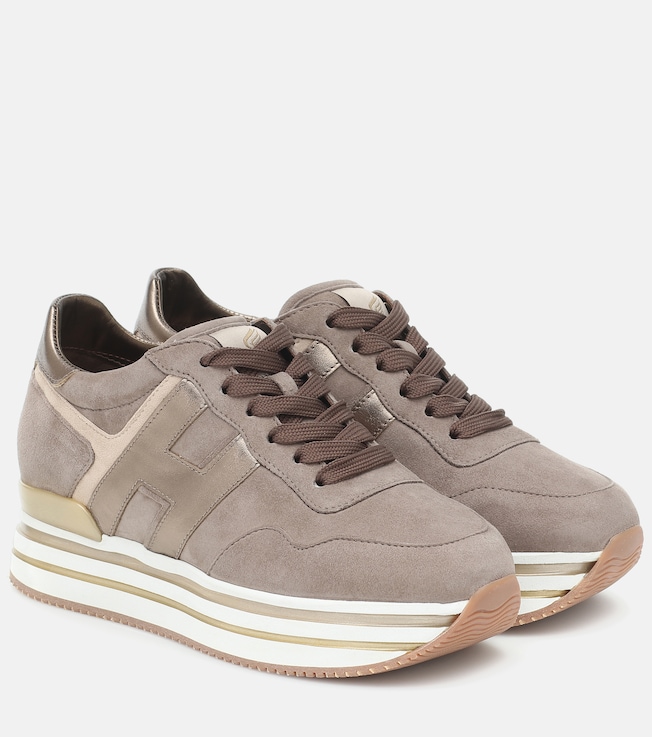 Midi leather platform sneakers | Hogan