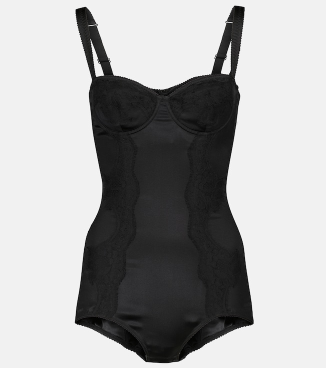 Silk-blend satin and lace bodysuit | Dolce&Gabbana