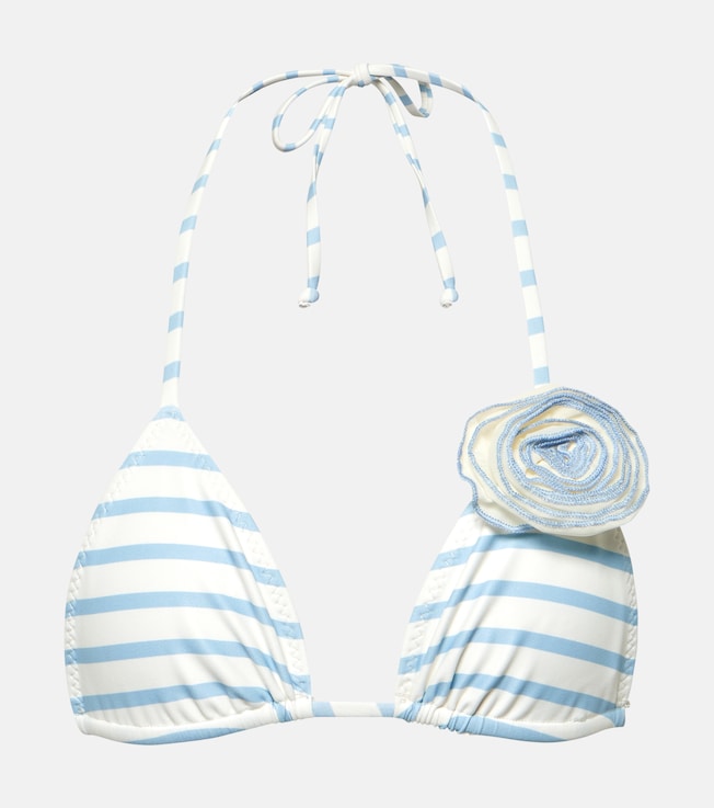 Rose floral-appliqué bikini top | Same