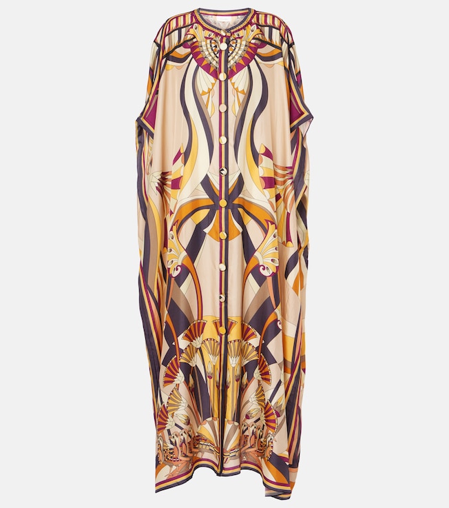 Printed silk kaftan | Camilla