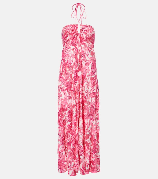 Carla printed halterneck maxi dress | Poupette St Barth