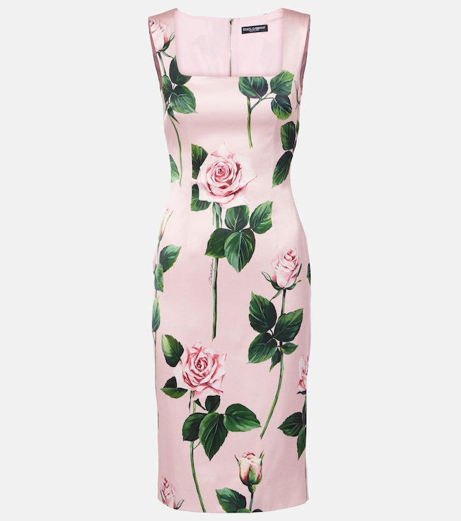 Floral satin cocktail dress | Dolce&Gabbana