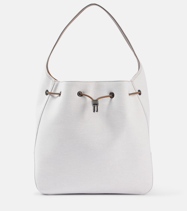 Foulard Large canvas bucket bag | Brunello Cucinelli