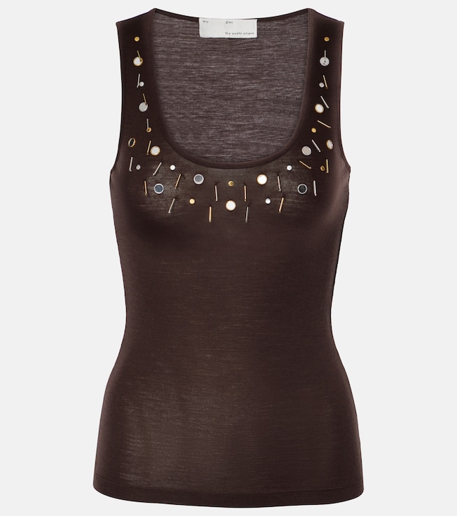 Embellished wool-blend tank top | Xu Zhi