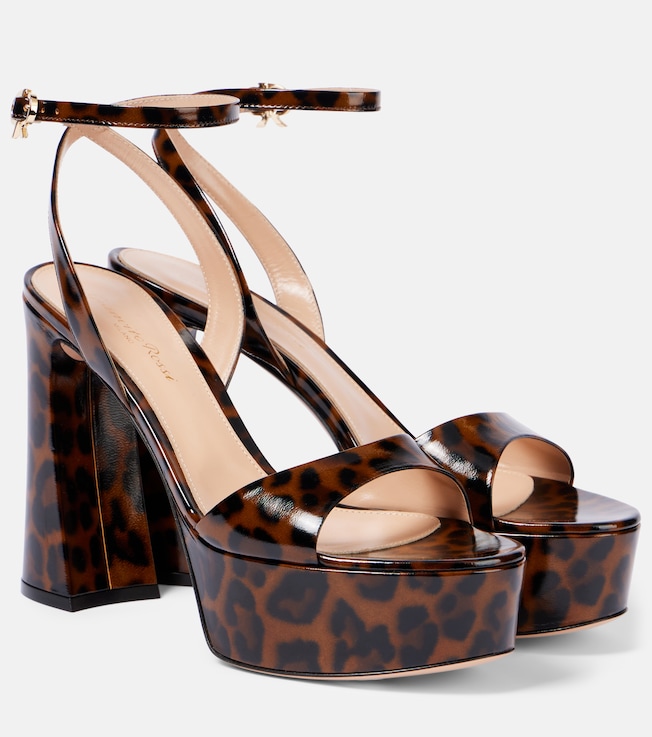 Nancy leopard-print platform sandals | Gianvito Rossi