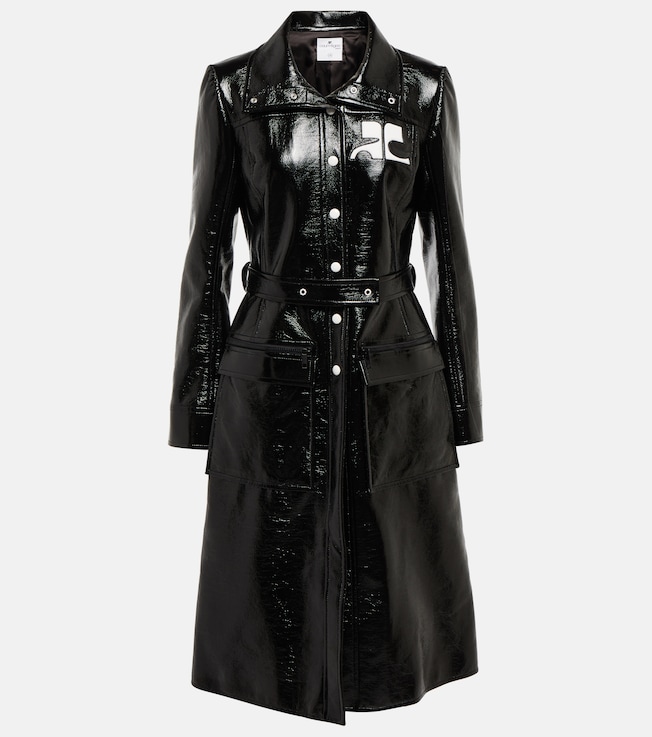 Logo cotton-blend trench coat | Courrèges