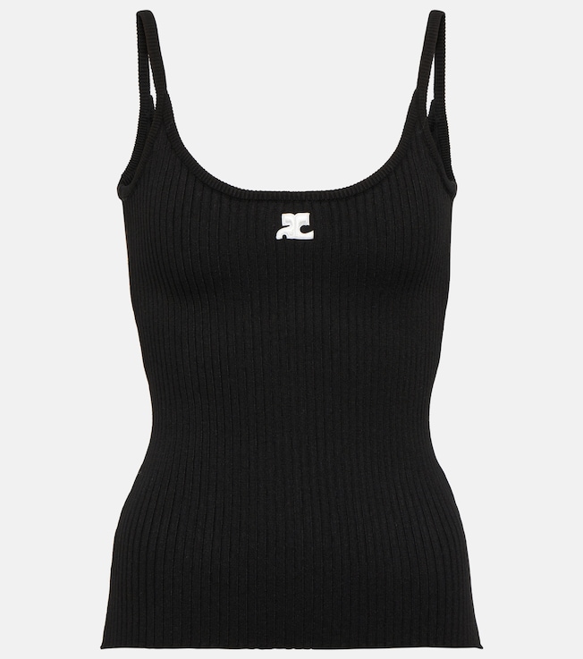 Logo ribbed-knit tank top | Courrèges