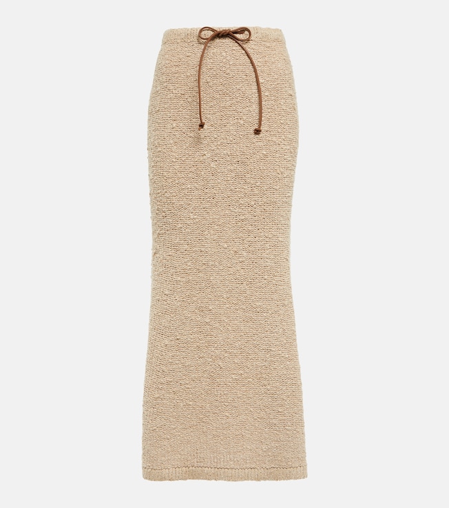 High-rise silk midi skirt | Prada