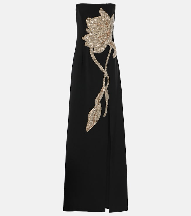 Fara strapless crêpe gown | Costarellos