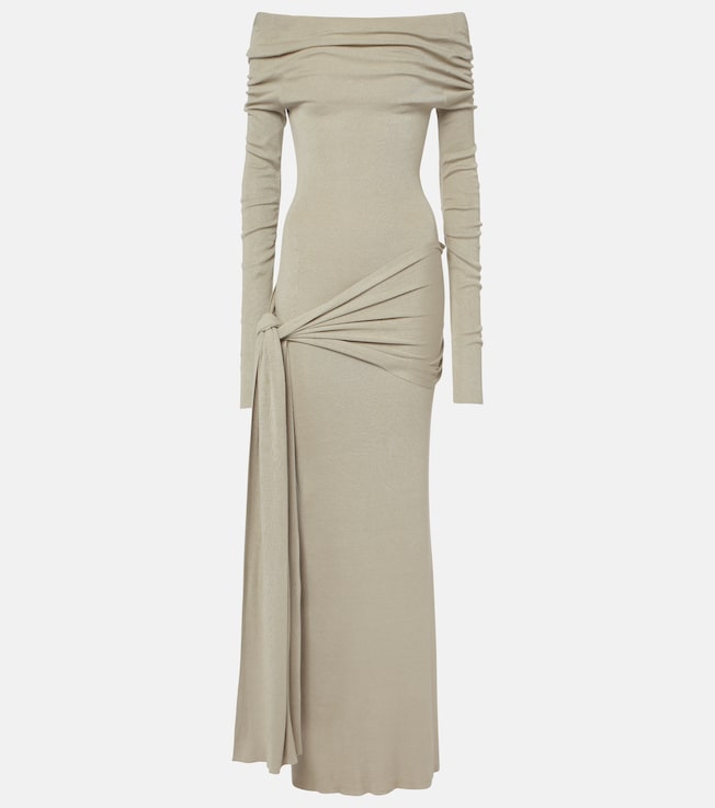 Kora off-shoulder silk-blend maxi dress | Aya Muse
