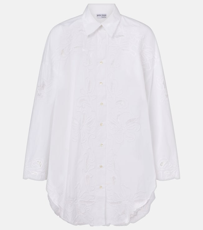 Broderie anglaise cotton poplin shirt | Juliet Dunn