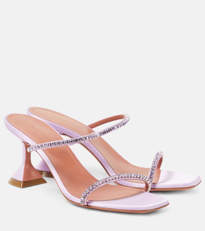 Gilda 70 embellished satin sandals | Amina Muaddi