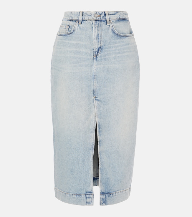 Amber denim midi skirt | 7 For All Mankind