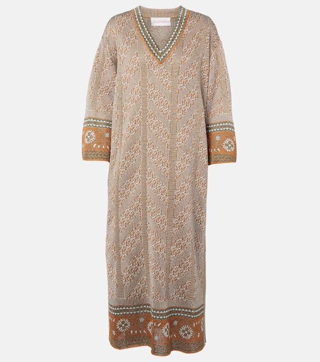 Jacquard lamé maxi dress | Valentino