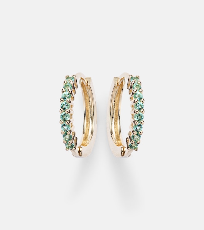 14kt gold earrings with emeralds | Mateo