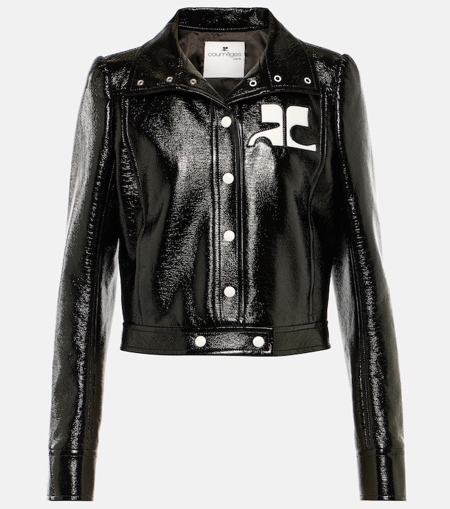 Reedition cropped vinyl jacket | Courrèges