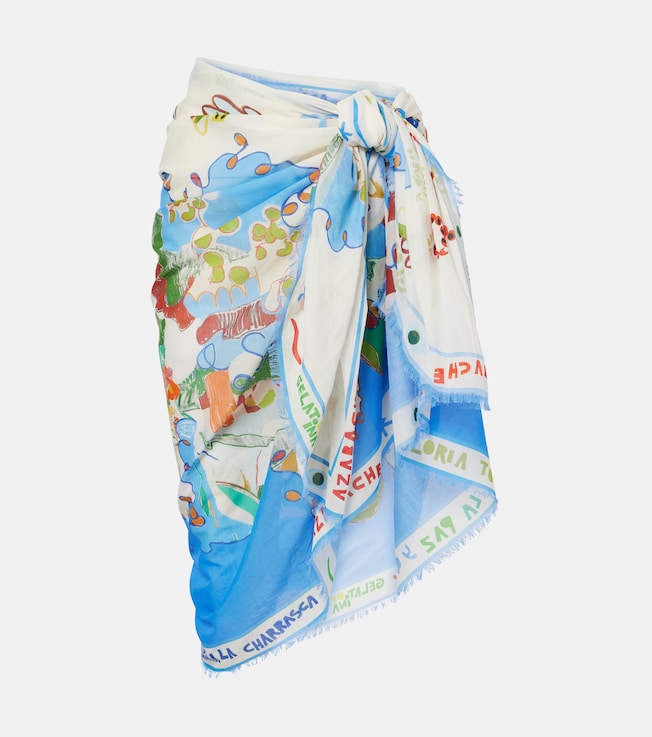 Nadia printed cotton beach cover-up | Alémais